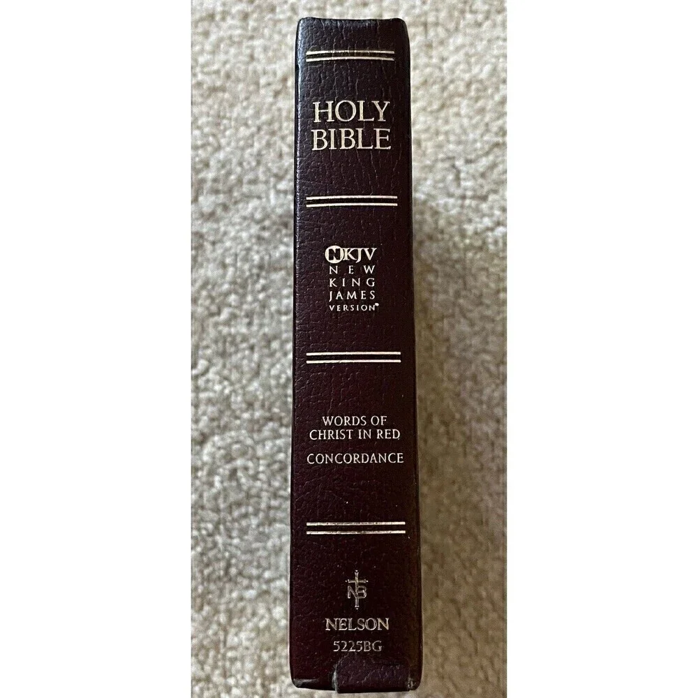 Holy Bible KJV Concordance Words of Christ in Red Regency Leather 1972 Gold Page